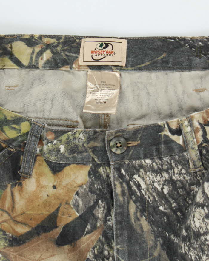 Vintage Y2K Mossy Oak Camouflage Wide Leg Cargo Trousers - W31 L30