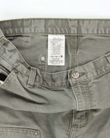 Vintage 90's Carhartt Green Faded Double Knee Carpenter Trousers - W35 L31