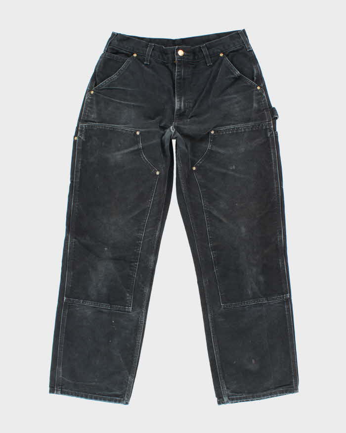 Vintage 90's Carhartt Faded Black Double Knee Carpenter Trousers - W28 L29