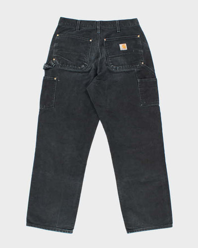 Vintage 90's Carhartt Faded Black Double Knee Carpenter Trousers - W28 L29