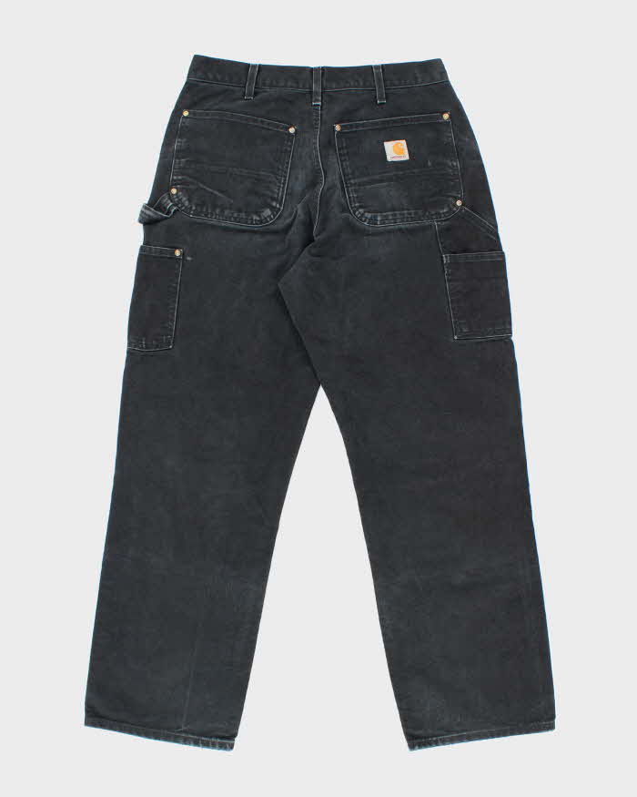 Vintage 90's Carhartt Faded Black Double Knee Carpenter Trousers - W28 L29