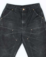 Vintage 90's Carhartt Faded Black Double Knee Carpenter Trousers - W28 L29