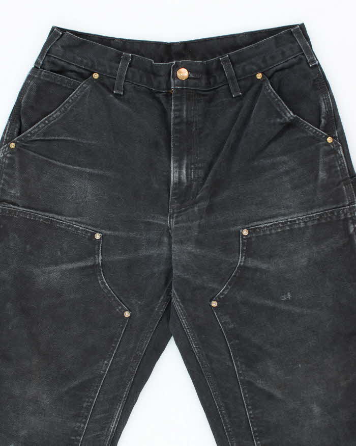 Vintage 90's Carhartt Faded Black Double Knee Carpenter Trousers - W28 L29