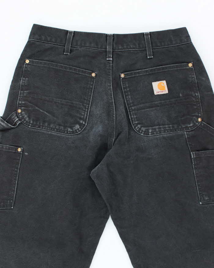 Vintage 90's Carhartt Faded Black Double Knee Carpenter Trousers - W28 L29