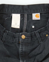 Vintage 90's Carhartt Faded Black Double Knee Carpenter Trousers - W28 L29