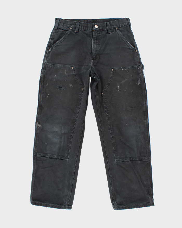 Vintage 2000's Carhartt Faded Black Double Knee Carpenter Trousers - W30 L28