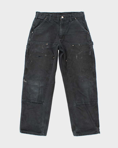 Vintage 2000's Carhartt Faded Black Double Knee Carpenter Trousers - W30 L28
