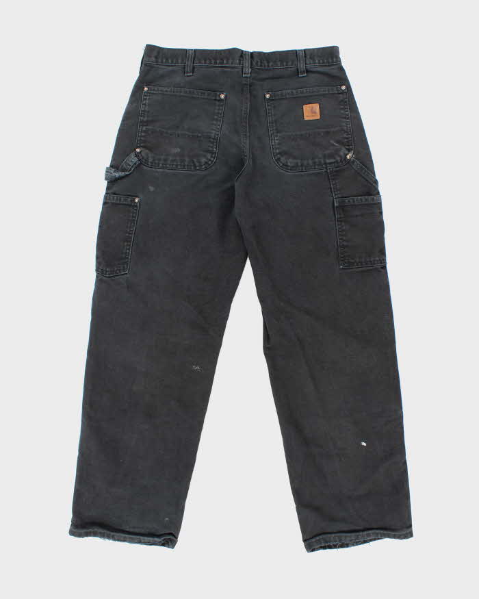 Vintage 2000's Carhartt Faded Black Double Knee Carpenter Trousers - W30 L28