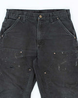 Vintage 2000's Carhartt Faded Black Double Knee Carpenter Trousers - W30 L28