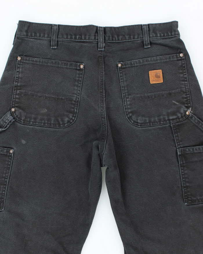 Vintage 2000's Carhartt Faded Black Double Knee Carpenter Trousers - W30 L28