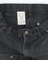 Vintage 2000's Carhartt Faded Black Double Knee Carpenter Trousers - W30 L28
