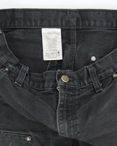 Vintage 2000's Carhartt Faded Black Double Knee Carpenter Trousers - W30 L28