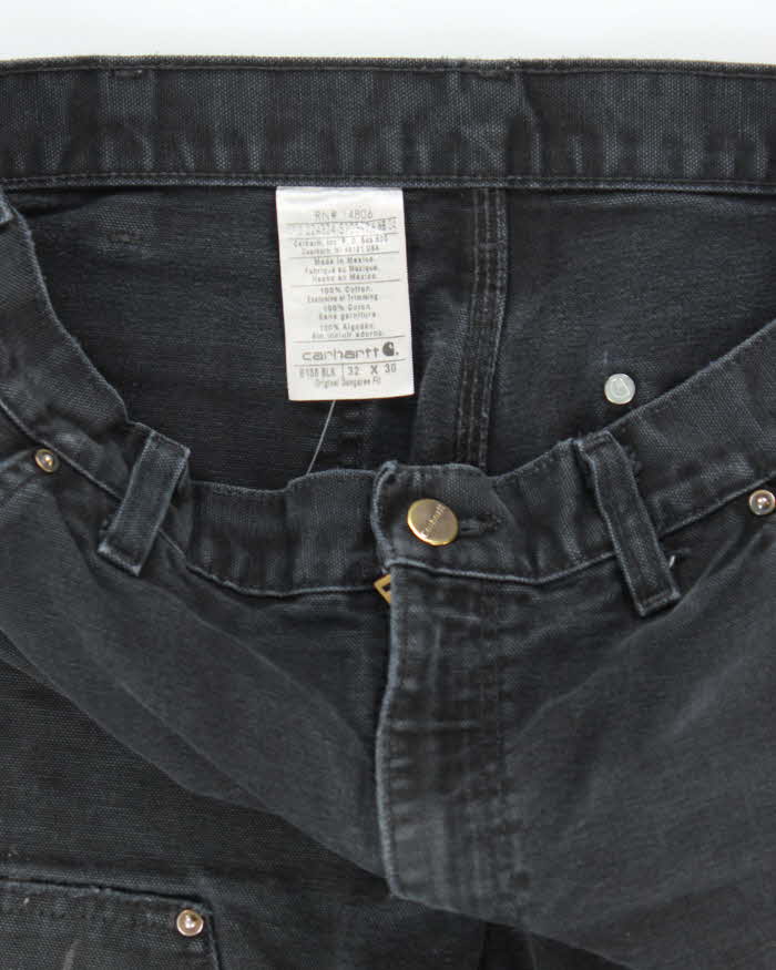 Vintage 2000's Carhartt Faded Black Double Knee Carpenter Trousers - W30 L28