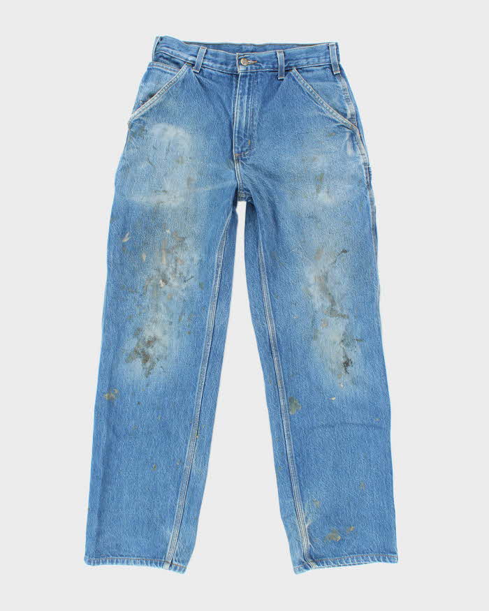Vintage Carhartt Paint Splattered Denim Carpenter Trousers - W28 L29