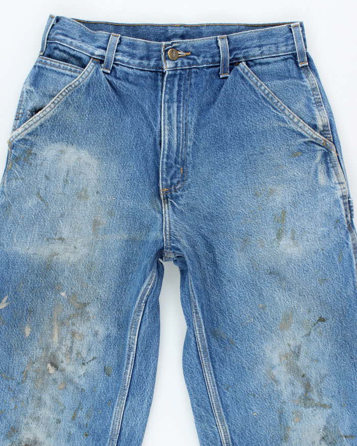 Vintage Carhartt Paint Splattered Denim Carpenter Trousers - W28 L29