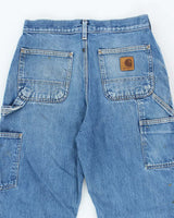 Vintage Carhartt Paint Splattered Denim Carpenter Trousers - W28 L29