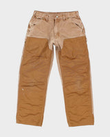 Vintage 2000's Carhartt Two Tone Faded Double Knee Carpenter Trousers - W28 L27