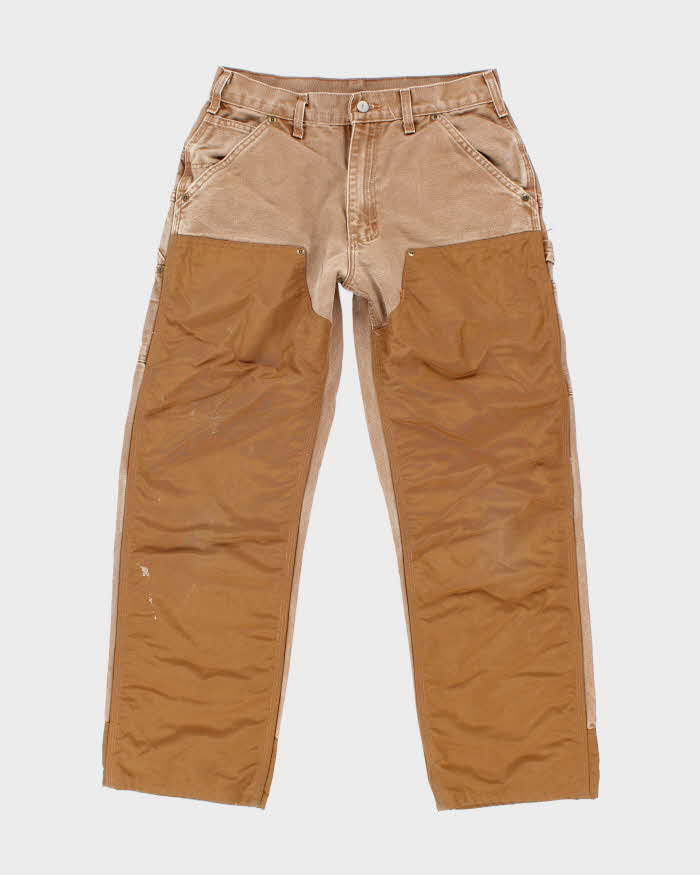 Vintage 2000's Carhartt Two Tone Faded Double Knee Carpenter Trousers - W28 L27
