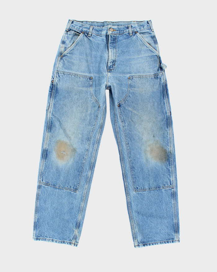 Vintage Y2K Carhartt Denim Heavyweight Double Knee Carpenter Trousers - W32 L31