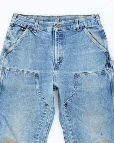 Vintage Y2K Carhartt Denim Heavyweight Double Knee Carpenter Trousers - W32 L31