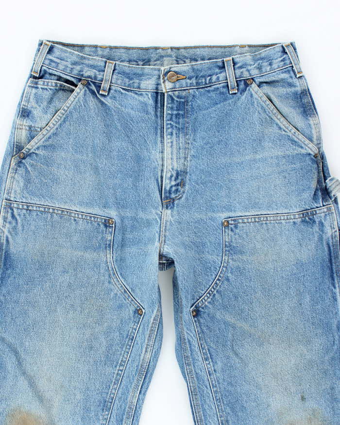 Vintage Y2K Carhartt Denim Heavyweight Double Knee Carpenter Trousers - W32 L31