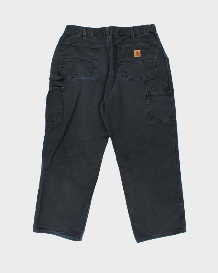 Vintage Carhartt Faded Black Single Knee Carpenter Trousers - W32 L27
