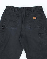 Vintage Carhartt Faded Black Single Knee Carpenter Trousers - W32 L27
