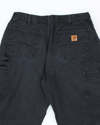 Vintage Carhartt Faded Black Single Knee Carpenter Trousers - W32 L27