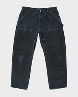 Vintage Carhartt Faded Black Double Knee Carpenter Trousers - W34 L28
