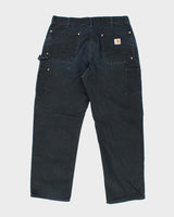Vintage Carhartt Faded Black Double Knee Carpenter Trousers - W34 L28