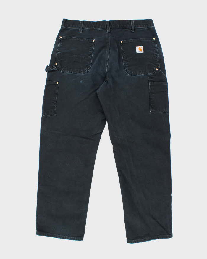 Vintage Carhartt Faded Black Double Knee Carpenter Trousers - W34 L28