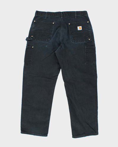 Vintage Carhartt Faded Black Double Knee Carpenter Trousers - W34 L28