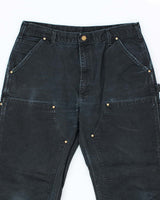 Vintage Carhartt Faded Black Double Knee Carpenter Trousers - W34 L28