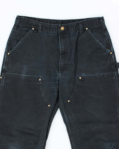 Vintage Carhartt Faded Black Double Knee Carpenter Trousers - W34 L28
