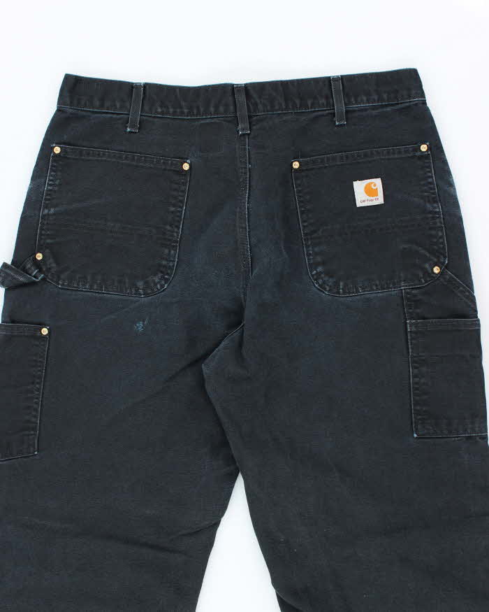Vintage Carhartt Faded Black Double Knee Carpenter Trousers - W34 L28
