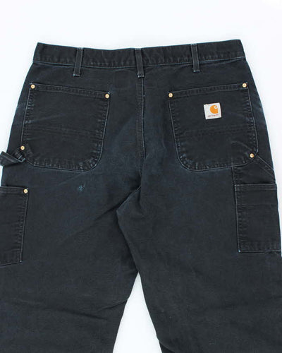 Vintage Carhartt Faded Black Double Knee Carpenter Trousers - W34 L28