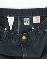 Vintage Carhartt Faded Black Double Knee Carpenter Trousers - W34 L28
