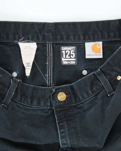 Vintage Carhartt Faded Black Double Knee Carpenter Trousers - W34 L28