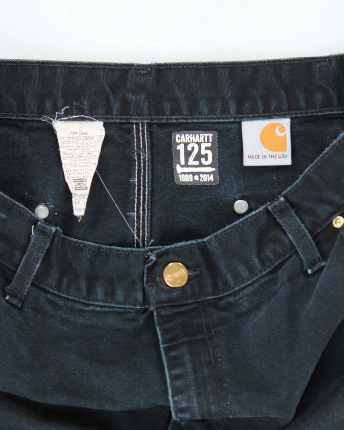 Vintage Carhartt Faded Black Double Knee Carpenter Trousers - W34 L28