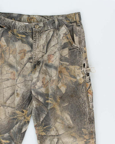 Vintage 2000's Carhartt Faded Camouflage Distressed Carpenter Trousers - W36 L31