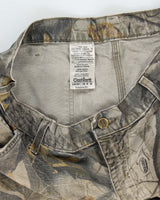Vintage 2000's Carhartt Faded Camouflage Distressed Carpenter Trousers - W36 L31