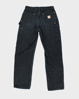 Vintage Carhartt Heavyweight Double Knee Black Carpenter Trousers - W30 L29