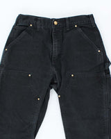 Vintage Carhartt Heavyweight Double Knee Black Carpenter Trousers - W30 L29