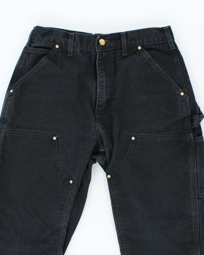 Vintage Carhartt Heavyweight Double Knee Black Carpenter Trousers - W30 L29