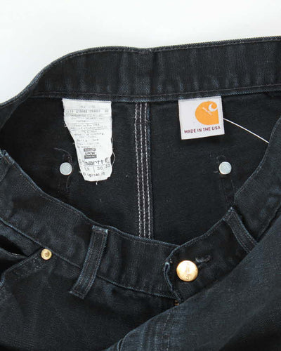 Vintage Carhartt Heavyweight Double Knee Black Carpenter Trousers - W30 L29