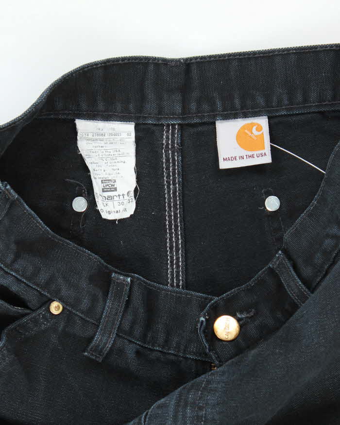 Vintage Carhartt Heavyweight Double Knee Black Carpenter Trousers - W30 L29
