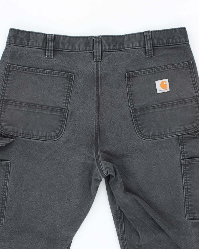 Vintage Carhartt Heavyweight Double Knee Faded Black Carpenter Trousers - W34 L26