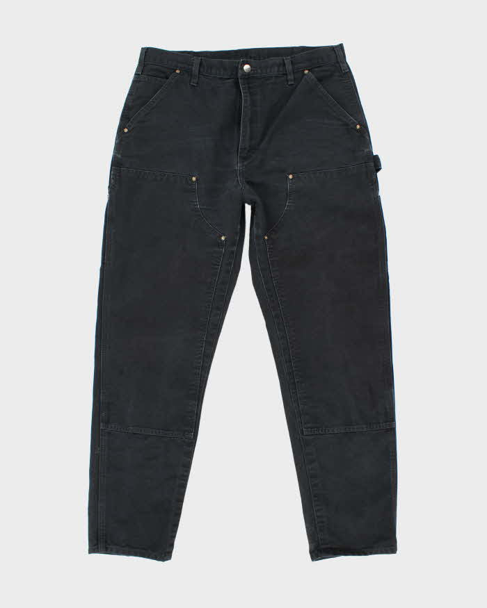 Vintage Carhartt Heavyweight Double Knee Black Carpenter Trousers - W34 L30