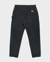 Vintage Carhartt Heavyweight Double Knee Black Carpenter Trousers - W34 L30