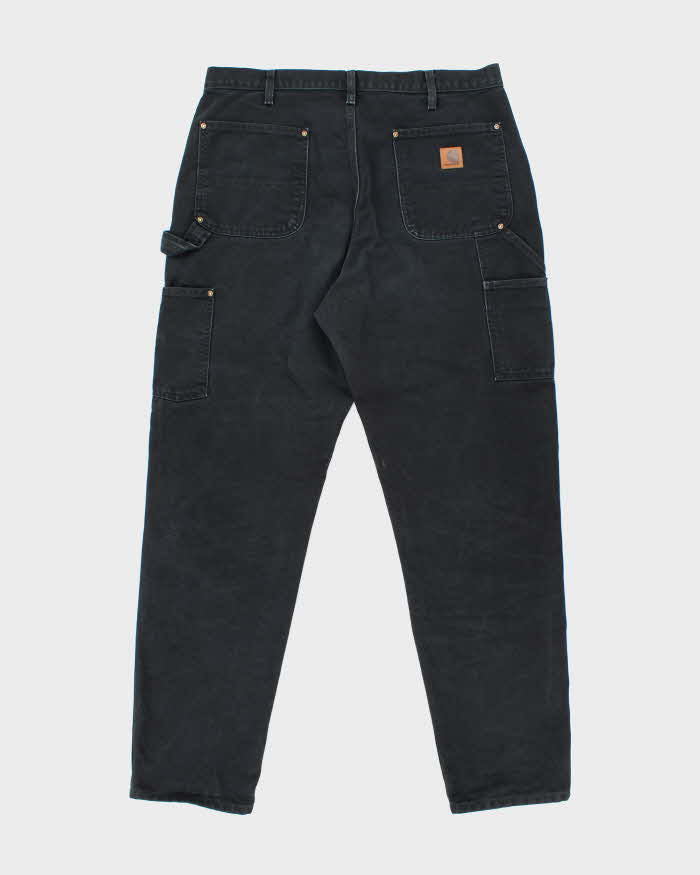 Vintage Carhartt Heavyweight Double Knee Black Carpenter Trousers - W34 L30
